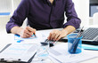 business man analyzing financial data