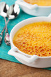 Creme brulee. Vanilla cream dessert with caramelised sugar