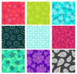Seamless doodle patterns set