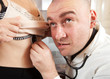   doctor listening  the  patient with  stethoscope