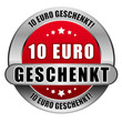 Vektor: 5 Star Button rot 10 EURO GESCHENKT DTO DTO 5 Star Button rot 10 EURO GESCHENKT DTO DTO
