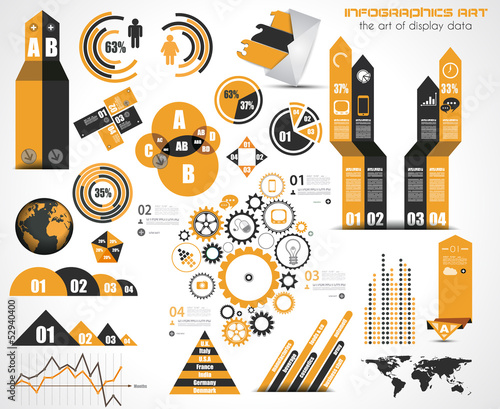 Vector: Infographic elements - set of paper tags, Infographic elements - set of paper tags,