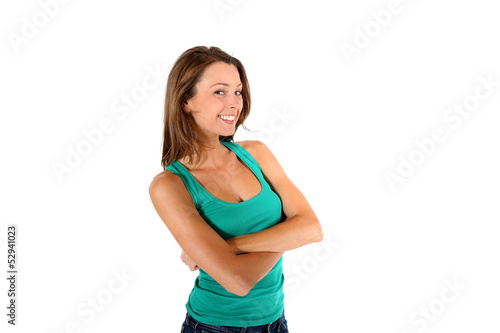 Photo: Smart beautiful girl with arms crossed Smart beautiful girl with arms crossed