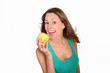 Photo: Healthy girl eating an apple Healthy girl eating an apple