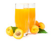 Photo: apricot juice over white apricot juice over white