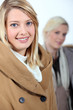 Photo: Two women dressed in winter clothing Two women dressed in winter clothing