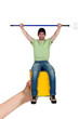 Foto: Handyman with paint roller Handyman with paint roller