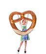 frau mit brezel