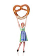Photo: frau mit brezel frau mit brezel