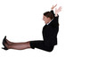 Photo: A businesswoman on a edge. A businesswoman on a edge.