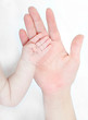 Helping hand. Picture of mothers and baby hand.