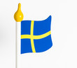 Swedish flag in wood