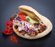 Fresh kebab on a slate