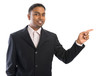 Photo: Indian business man pointing at blank space. Indian business man pointing at blank space.