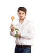 man with rose