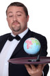 Concept shot showing the world on a platter