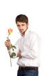 man with rose