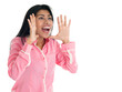 Indian woman shouting.