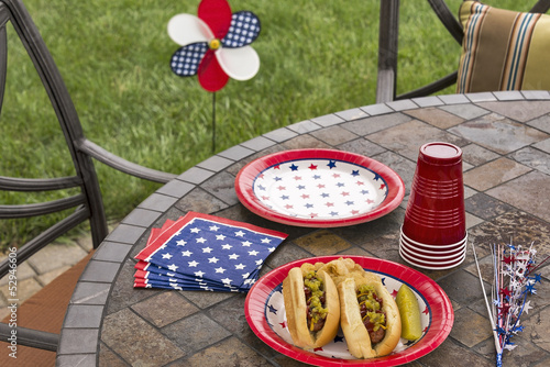 Photo: All American hotdogs at a cookout All American hotdogs at a cookout