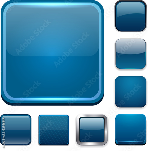 Vector: Square dark blue app icons. Square dark blue app icons.
