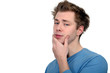 Man with his hand on chin