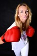 Portrait d'un boxeur belle femme