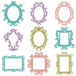 Vector Set of Baroque Frame Silhouettes