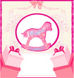 Rocking Horses - baby girl baby shower invitation card