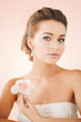 woman with diamond earrings