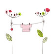 Vector: Baby girl arrival card - Baby shower card Baby girl arrival card - Baby shower card