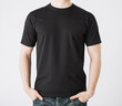 man in blank t-shirt