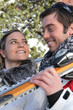 Photo: smiling young couple at ski smiling young couple at ski