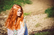 portrait of the rural red-haired girl