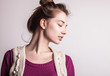 Beautiful young woman. Studio photo.