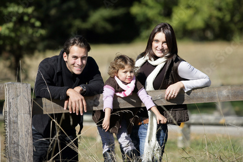 Photo: Family enjoying a walk in the countryside Family enjoying a walk in the countryside