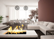 Modern Design living room interior with fireplace