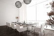 Ilustração: Modern Design White Dining Room | Interior Architecture Modern Design White Dining Room | Interior Architecture