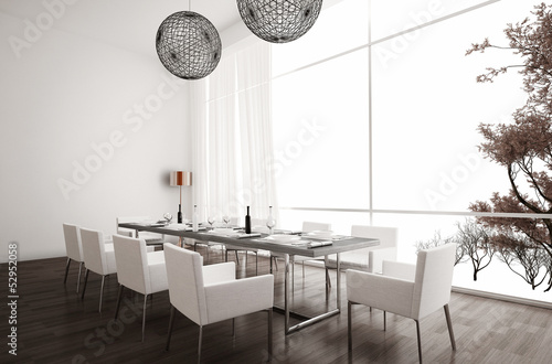Illustration: Modern Design White Dining Room | Interior Architecture Modern Design White Dining Room | Interior Architecture