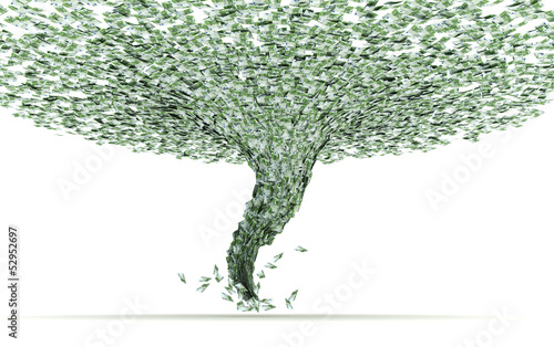 Illustration: Crisi economica come tornado risucchia moneta Crisi economica come tornado risucchia moneta