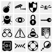 Security vector icon set on gray