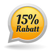 15 Prozent Rabatt Sprechblase in gelb