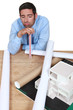 businessman looking tired and bored