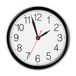 Classic round wall clock isolated on white. Vector EPS10 illustr