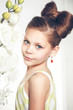 Portrait of a little fashion kid girl