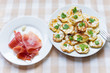 fried zucchini and jamon