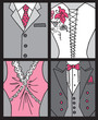 Vector: Wedding Invitation Card - Bride and Groom Cards - in vector Wedding Invitation Card - Bride and Groom Cards - in vector
