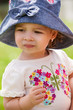 Portrait of a little fashion kid girl