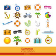 summer vacation icons