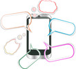Illustration: Modern mobile smart phone. Sending and Receiving SMS Messages Modern mobile smart phone. Sending and Receiving SMS Messages