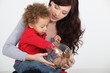 Photo: Little boy grabbing biscuit from jar Little boy grabbing biscuit from jar